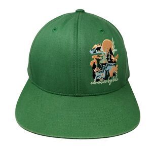 Adventure By Bike Snapback Hat Green OS Adjustable Embroidered 6 Panel Salsa